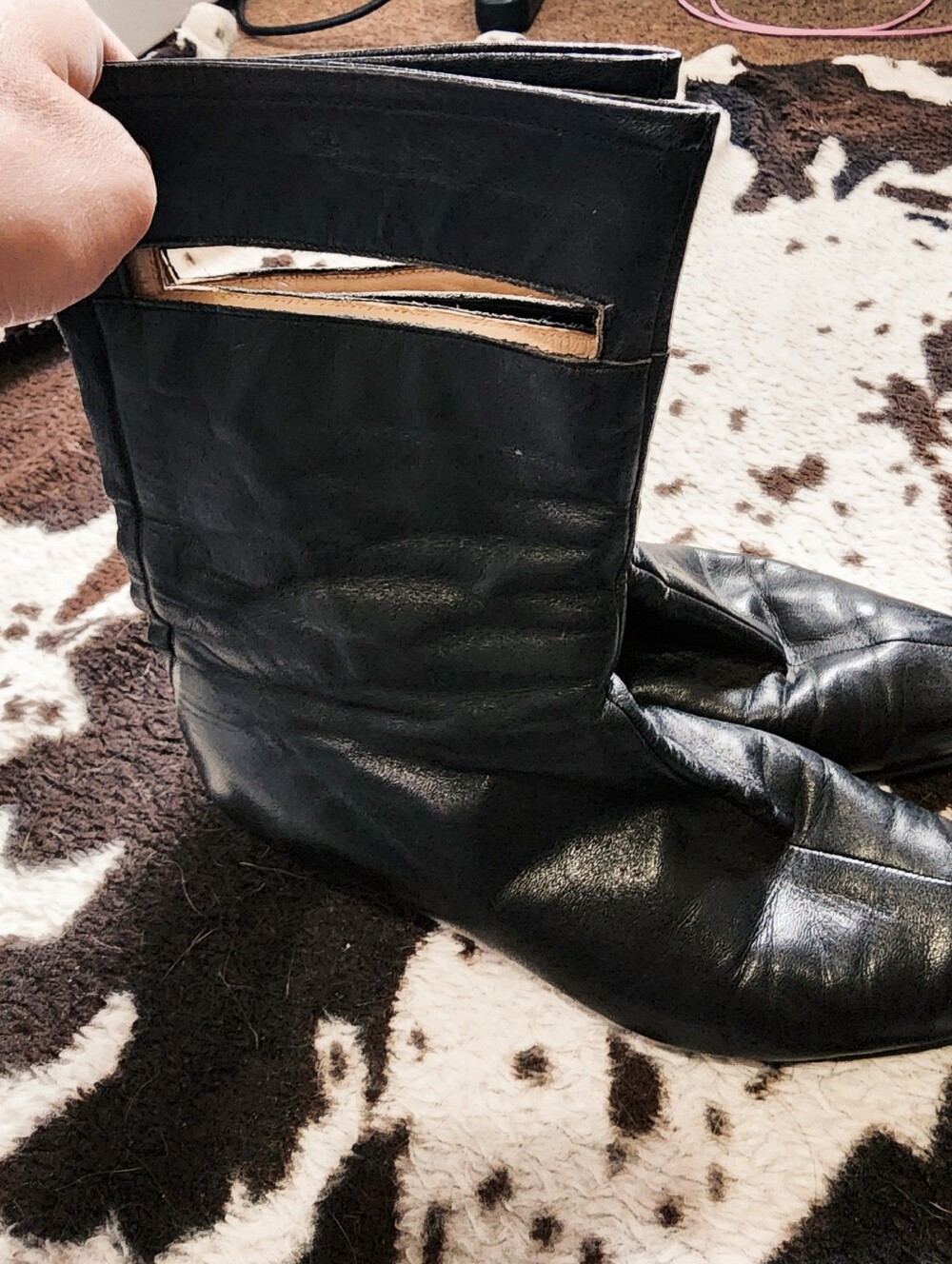 WOMEN'S 80'S CUT OUT STYLE ANKLE BOOTS - BLACK